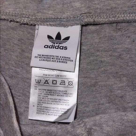 Adidas Grey Striped Leggings size small - Picture 3 of 4